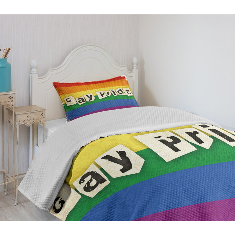 LGBT Parade Retro Style Bedspread Set
