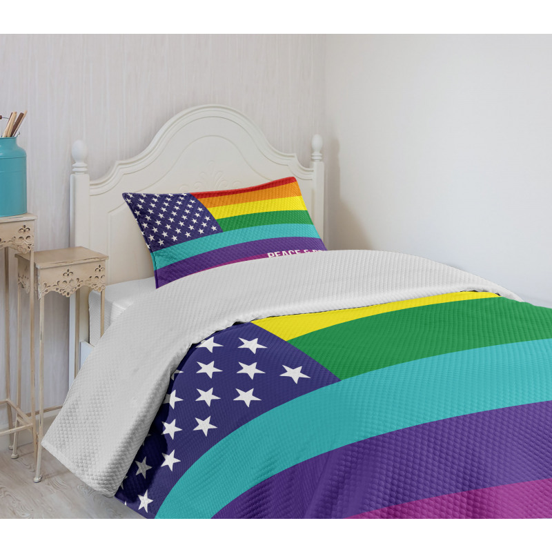 Stars Peace Pride Bedspread Set