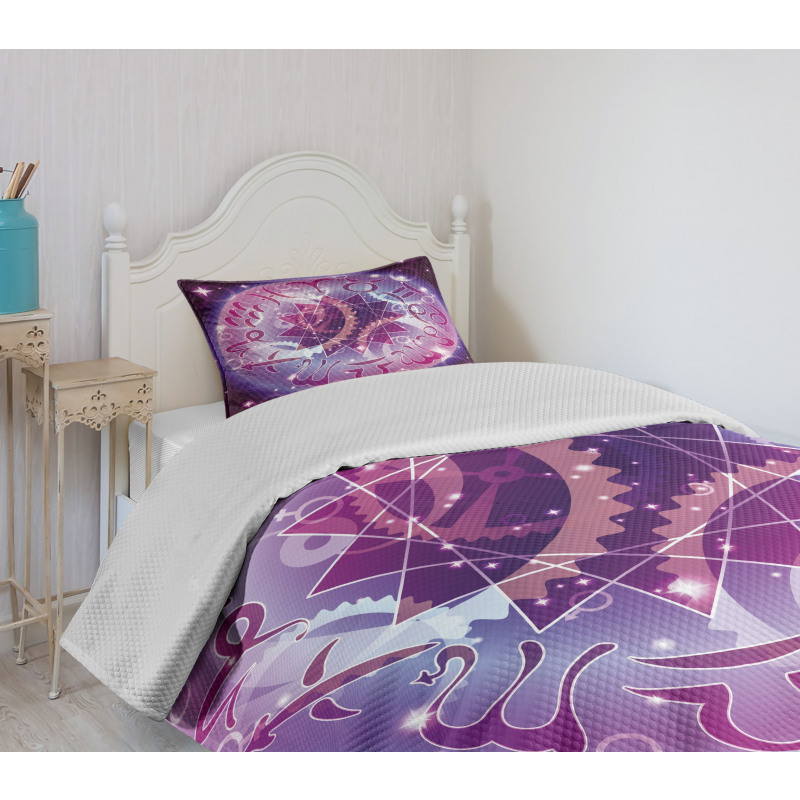 Zodiac Circle Space Bedspread Set