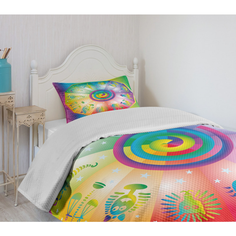 Hippie Style Zodiac Bedspread Set