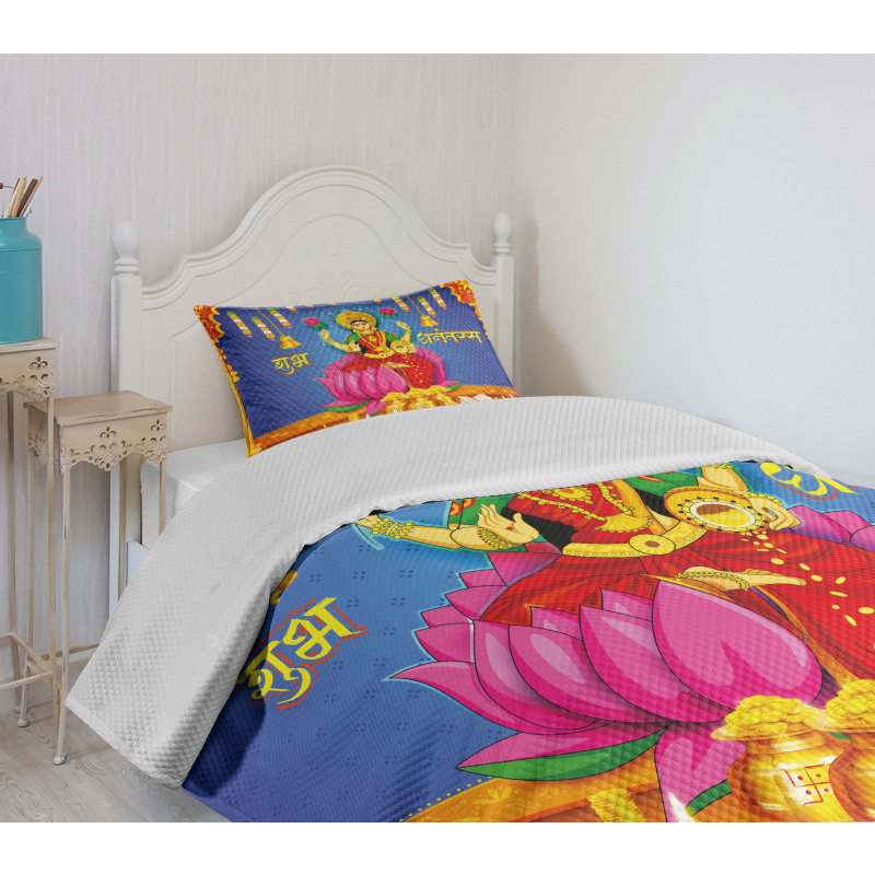 Ethnic Figures Lotus Ancient Bedspread Set