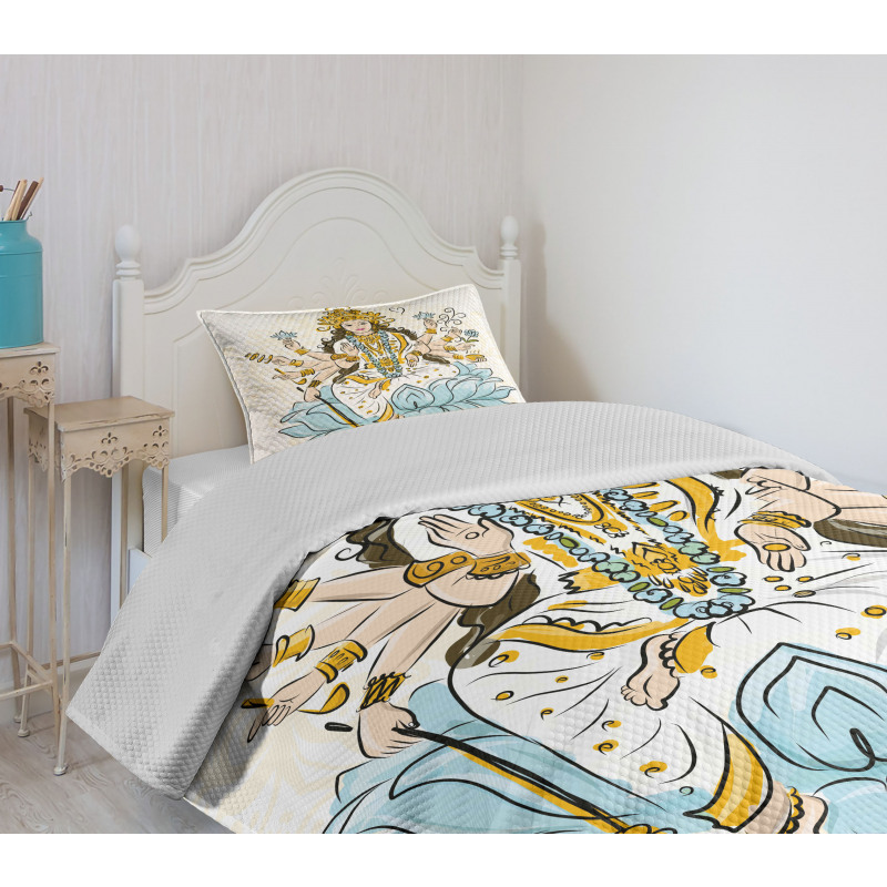 Sketch Figure Blessing Bedspread Set