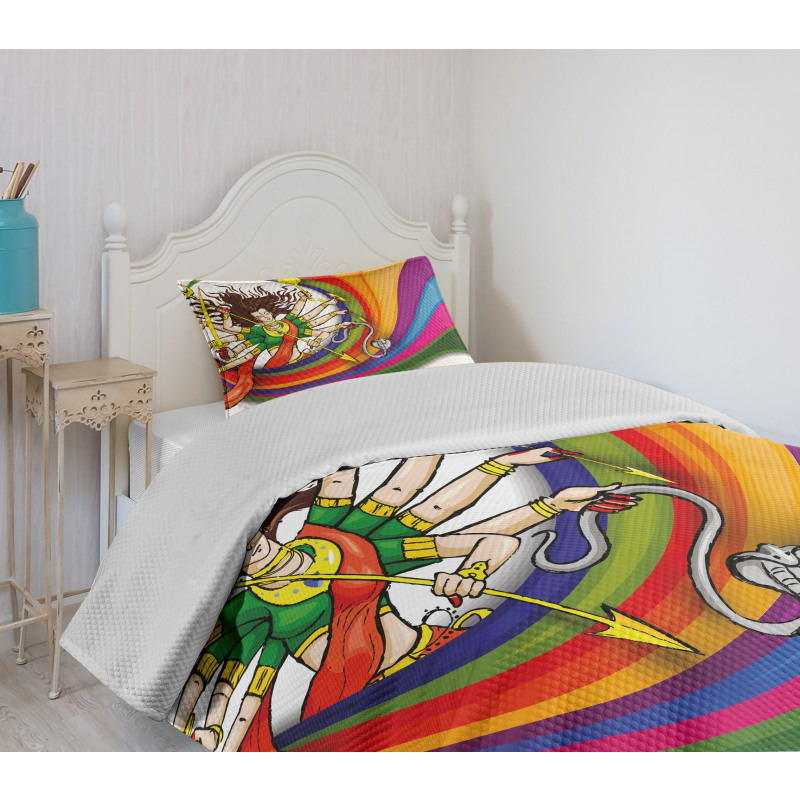 Rainbow Circle Snake Bedspread Set