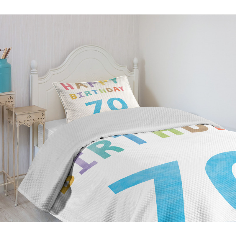 Abstract 70 Birthday Bedspread Set