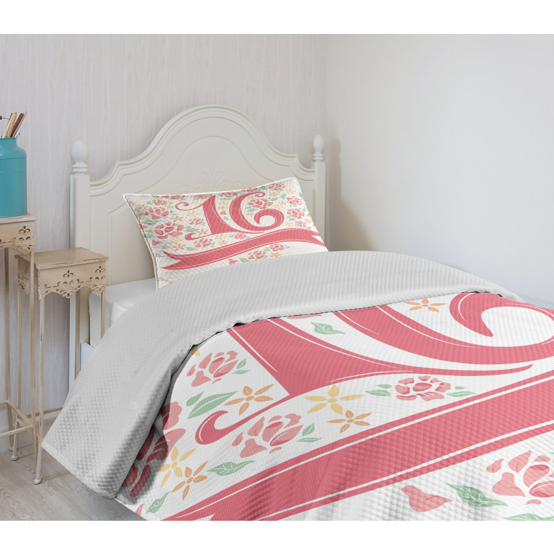 Floral 16 Bedspread Set