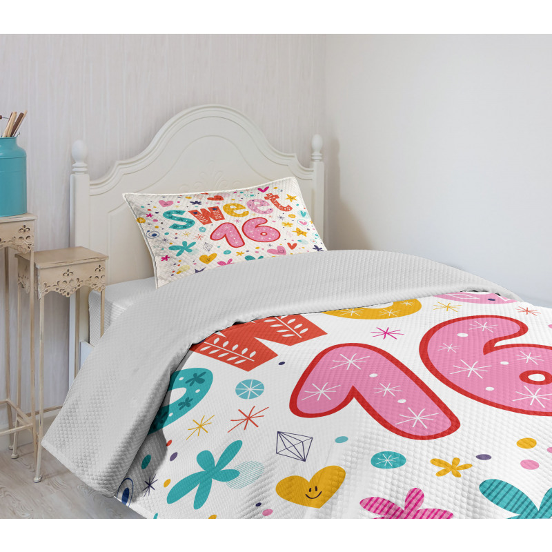 New Age Hearts Blooms Bedspread Set