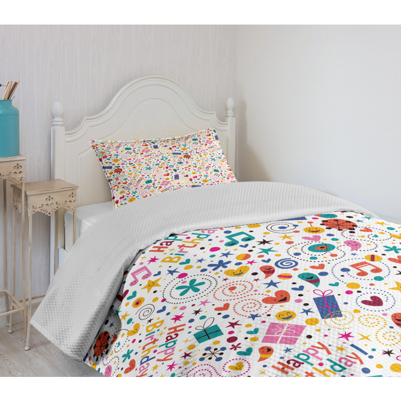 Hearts Musical Notes Bedspread Set