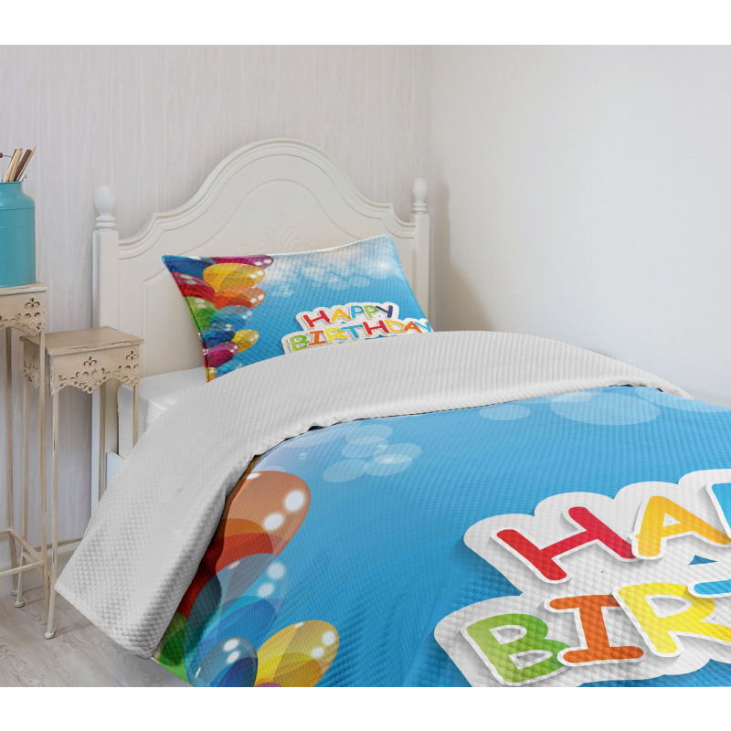 Vibrant Balloons Sky Bedspread Set