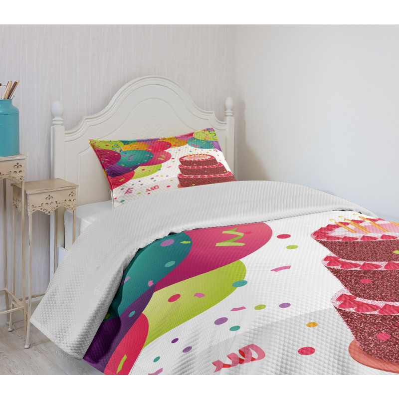 Birthday Cake Celebration Bedspread Set