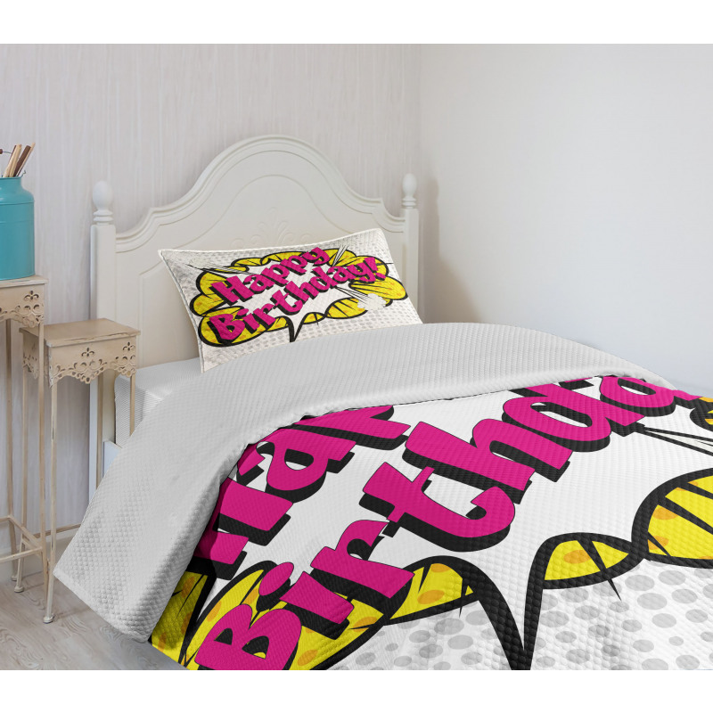 Pop Art Greeting Dots Bedspread Set