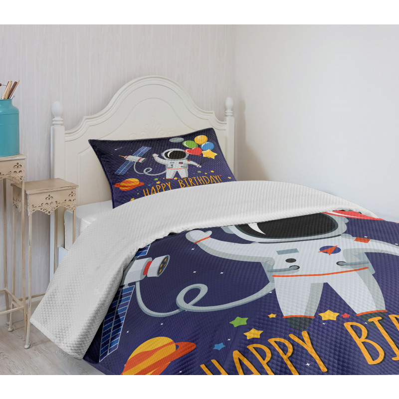 Astronaut Balloon Bedspread Set