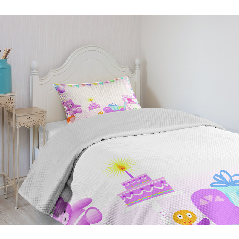 Baby Girl Birthday Bedspread Set