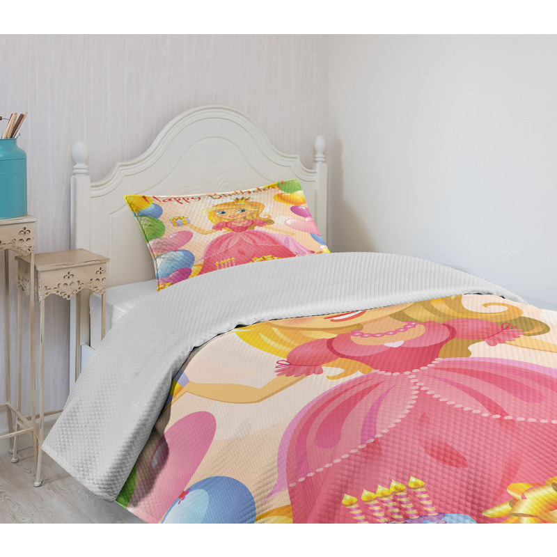 Girl Princess Themed Bedspread Set