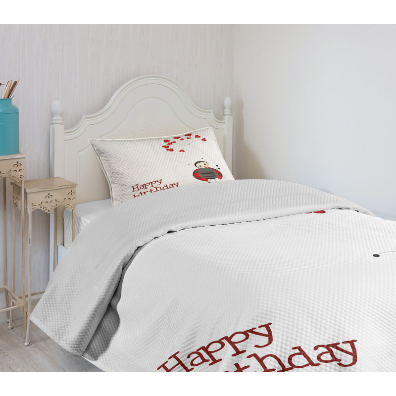 Birthday Ladybug Bedspread Set