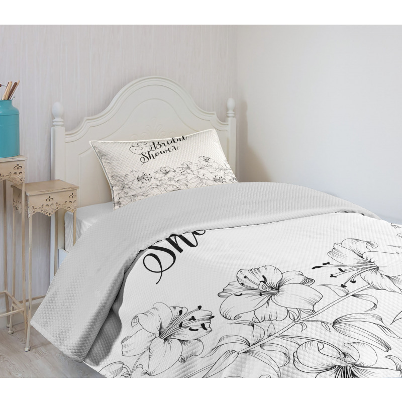 Bride Party Flowers Bedspread Set