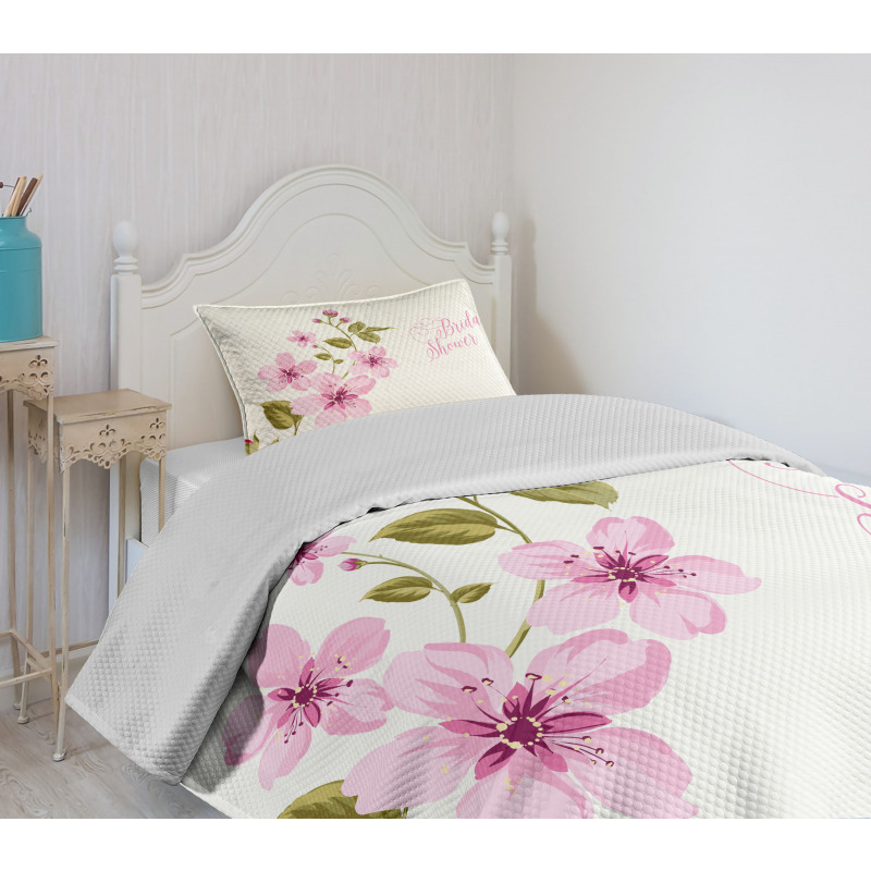 Spring Bridal Flowers Bedspread Set