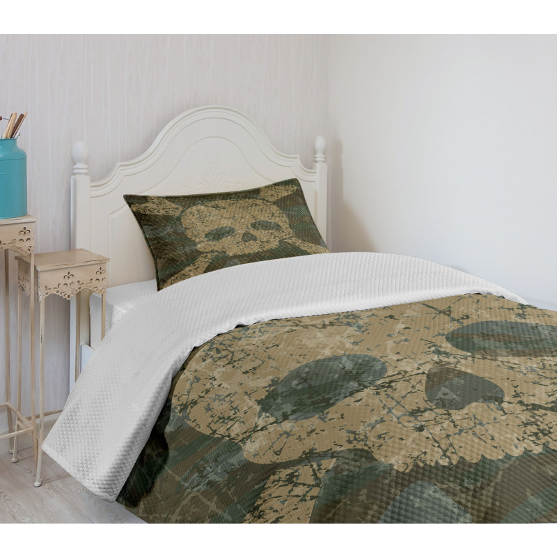 Rusty Aged Camo Design Bedspread Set