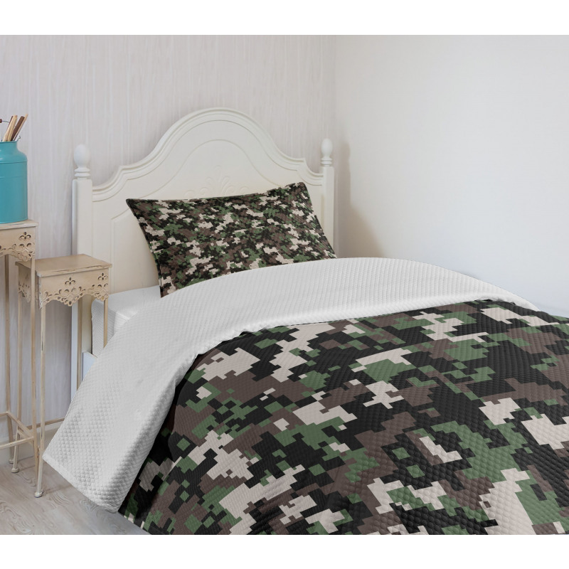 Pixelated Digital Abstract Bedspread Set