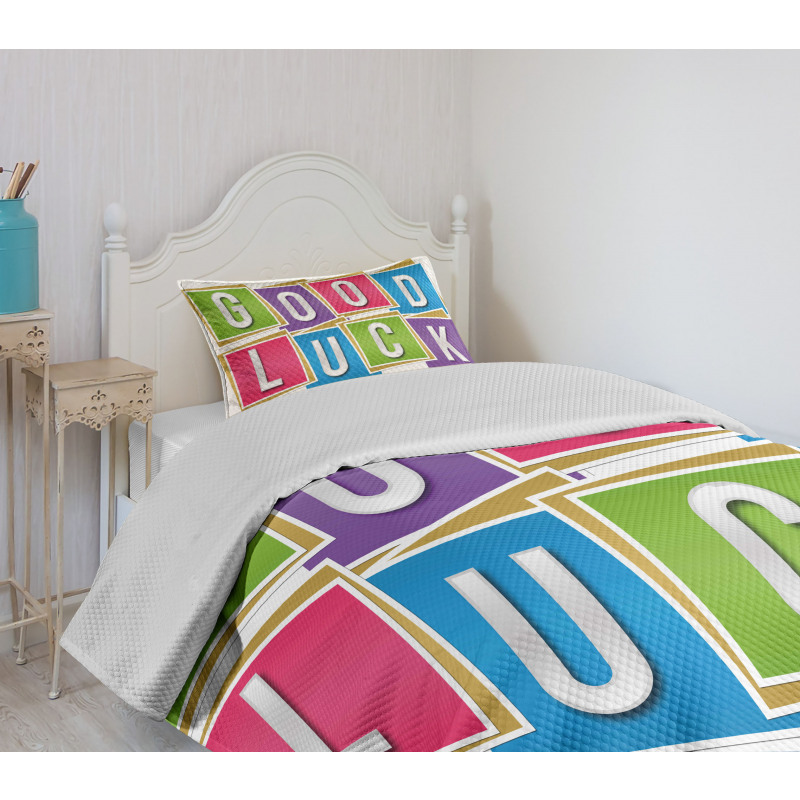 Blocks Letter Wish Bedspread Set