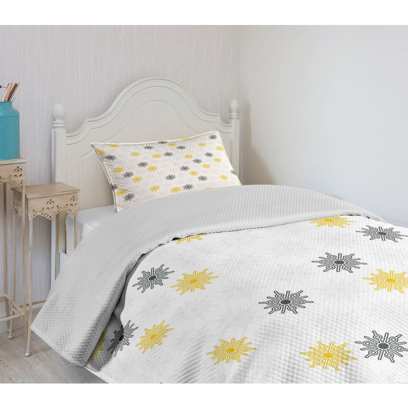 Sun Flowers Dots Bedspread Set