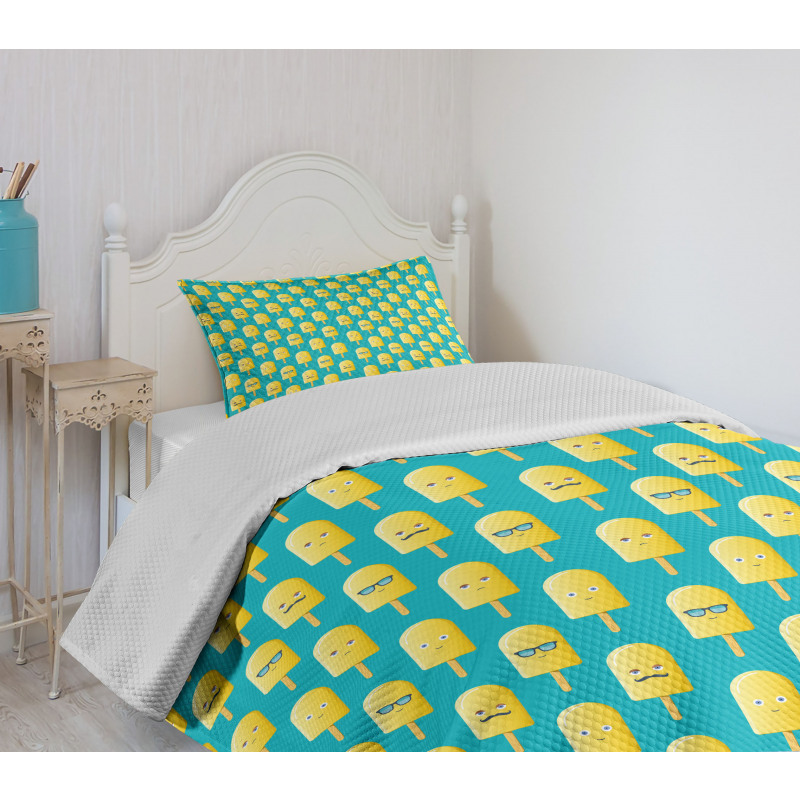 Lemon Flavor Face Bedspread Set