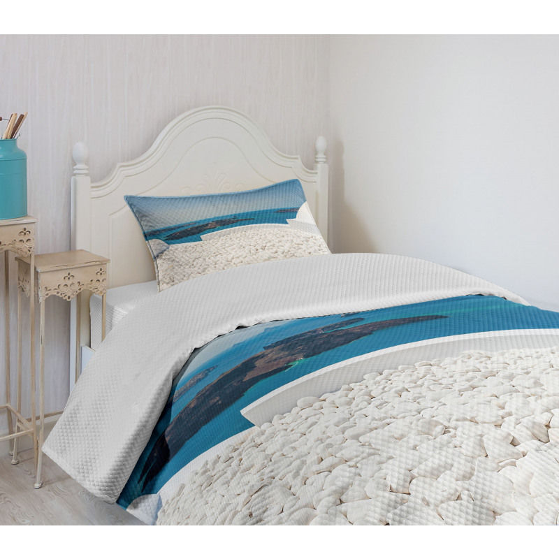 Santorini Island Greece Bedspread Set