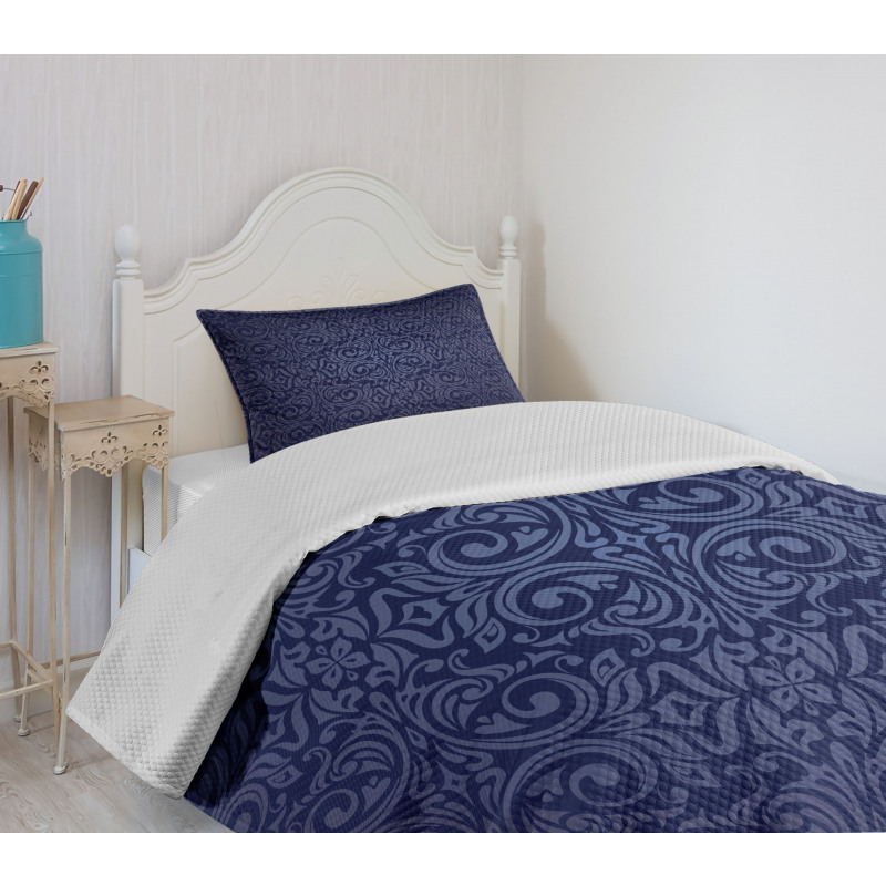Blue Floral Old Design Bedspread Set