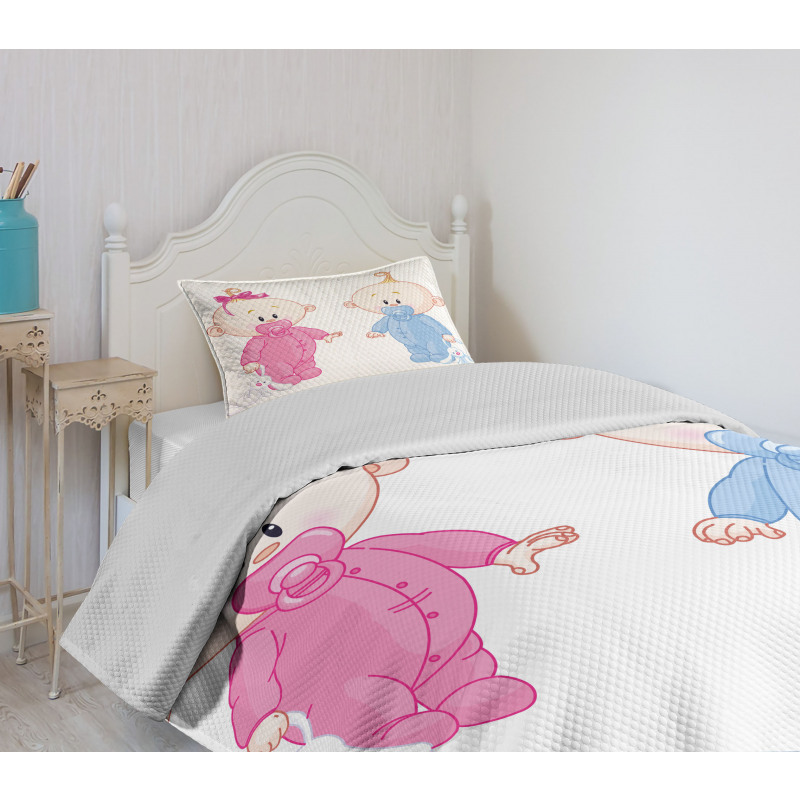 Boy Girl Bunny Bedspread Set