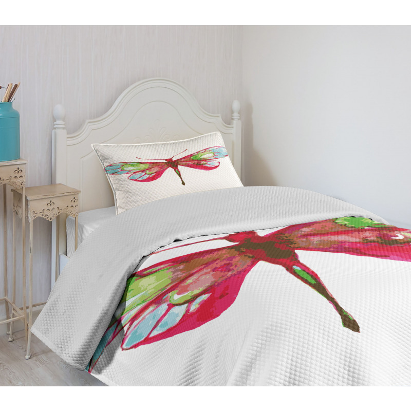 Watercolor Dragonfly Bedspread Set