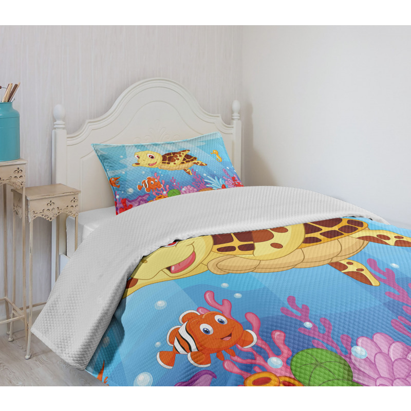 Baby Turtle Fishes Bedspread Set