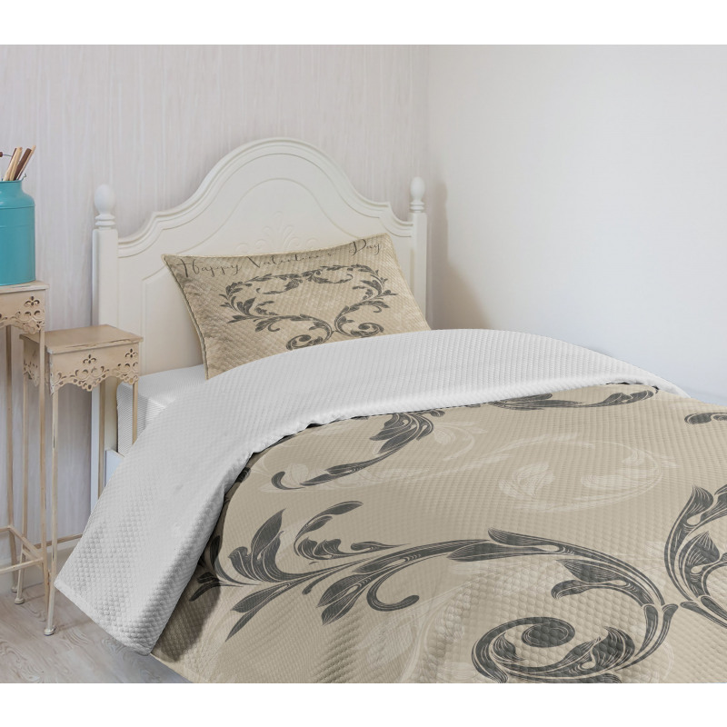 Valentine's Day Taupe Bedspread Set