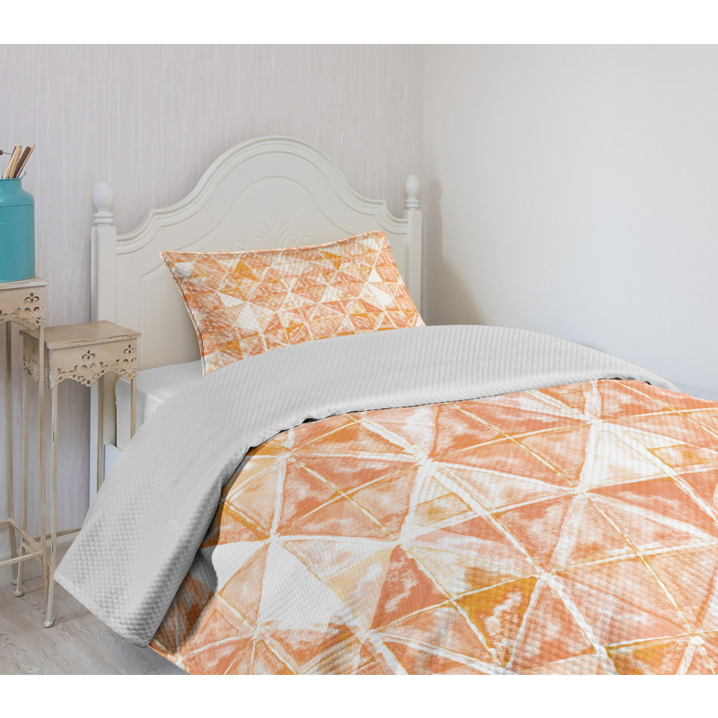 Triangular Grid Artwork Bedspread Set