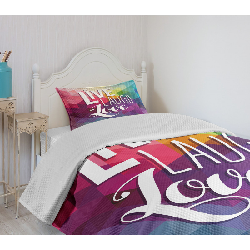 Words Mosaic Bedspread Set