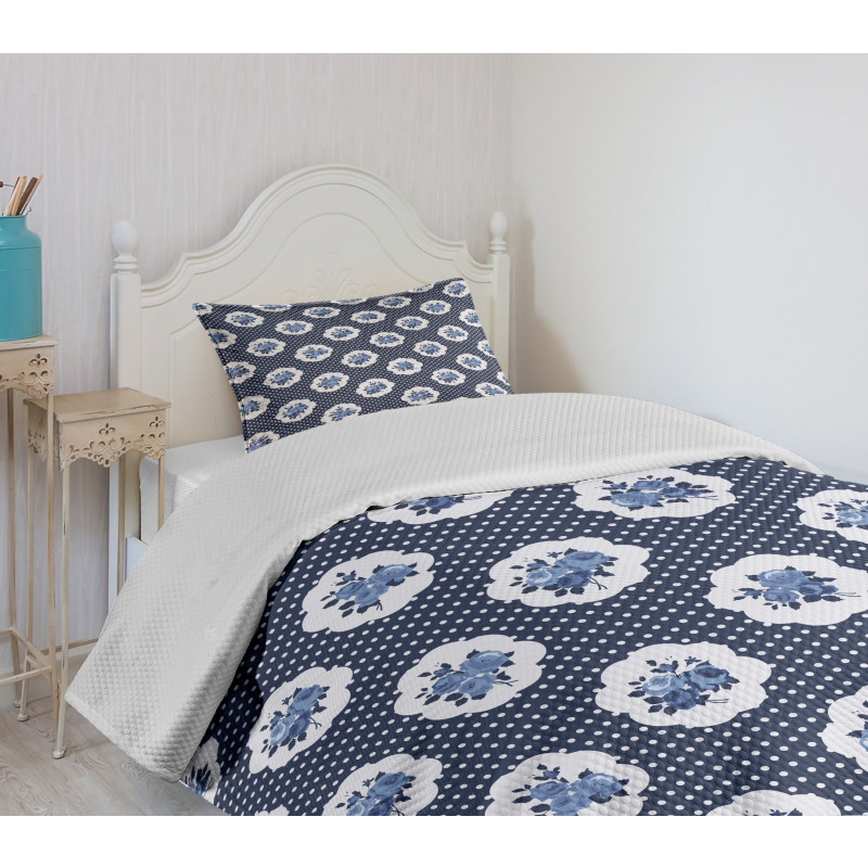 Motifs Dots Flowers Bedspread Set