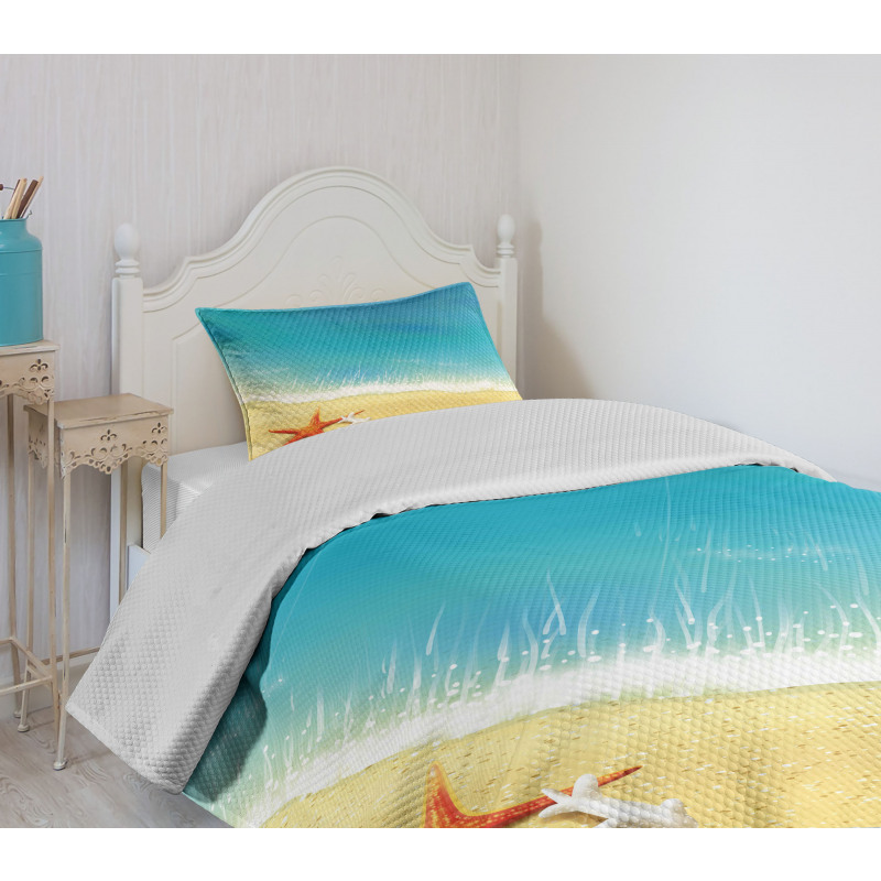 Waves on Beach Bedspread Set