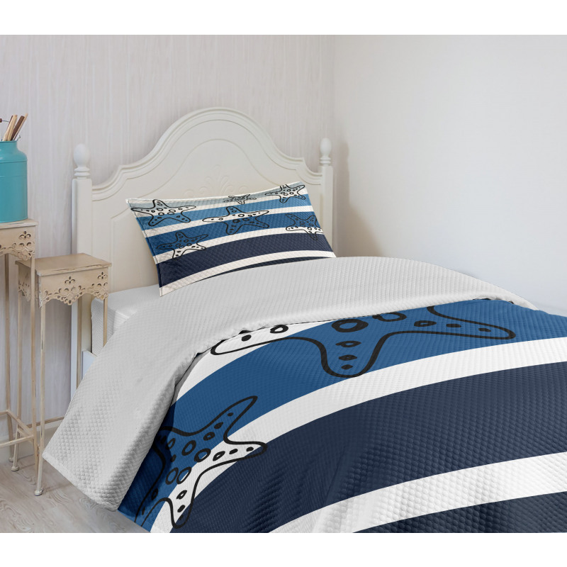 Stripes Starfish Bedspread Set