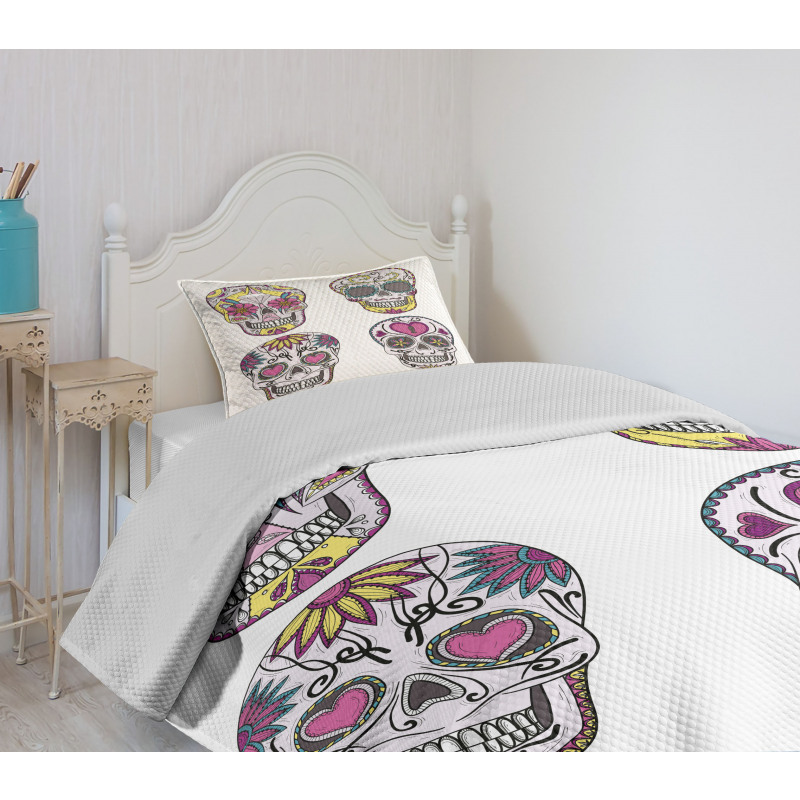 Mexican Skulls Set Bedspread Set