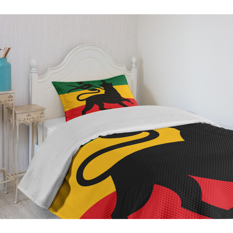 Judah Lion Reggae Flag Bedspread Set