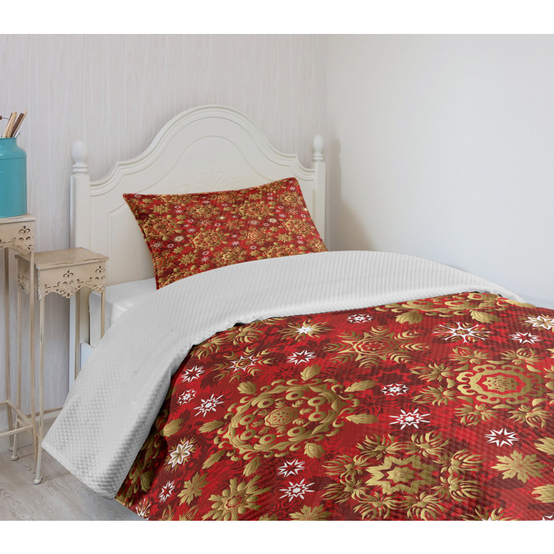 Xmas Flora Ornament Bedspread Set