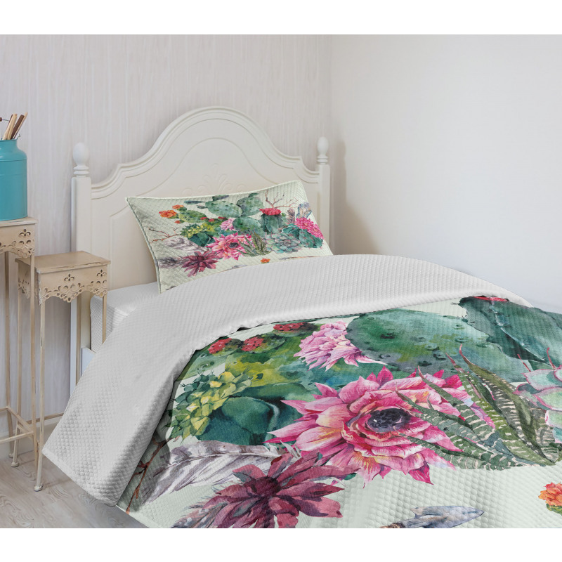 Thorny Boho Blossoms Bedspread Set