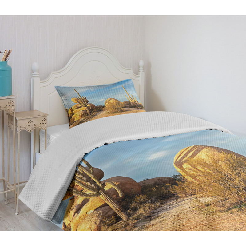 Saguaros Boulders Sunset Bedspread Set