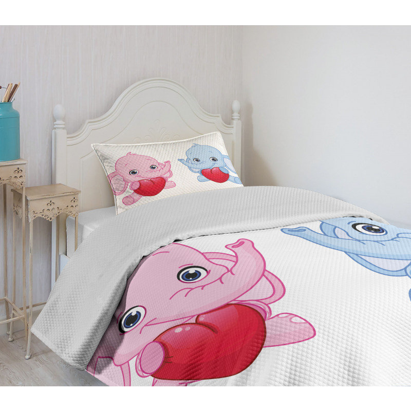 Hearts Twins Bedspread Set