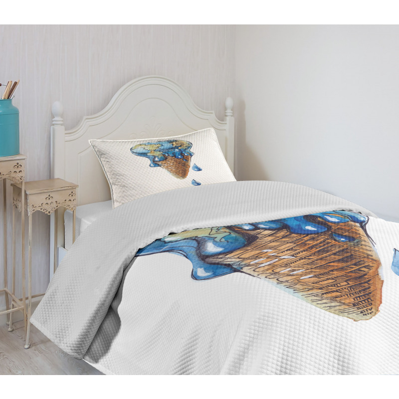 Globe Planet Earth Flavor Bedspread Set