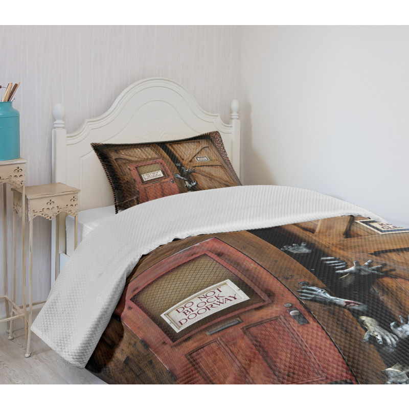 Monster Wood Door Bedspread Set