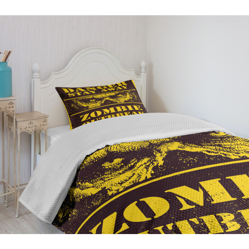 Monster Warning Bedspread Set