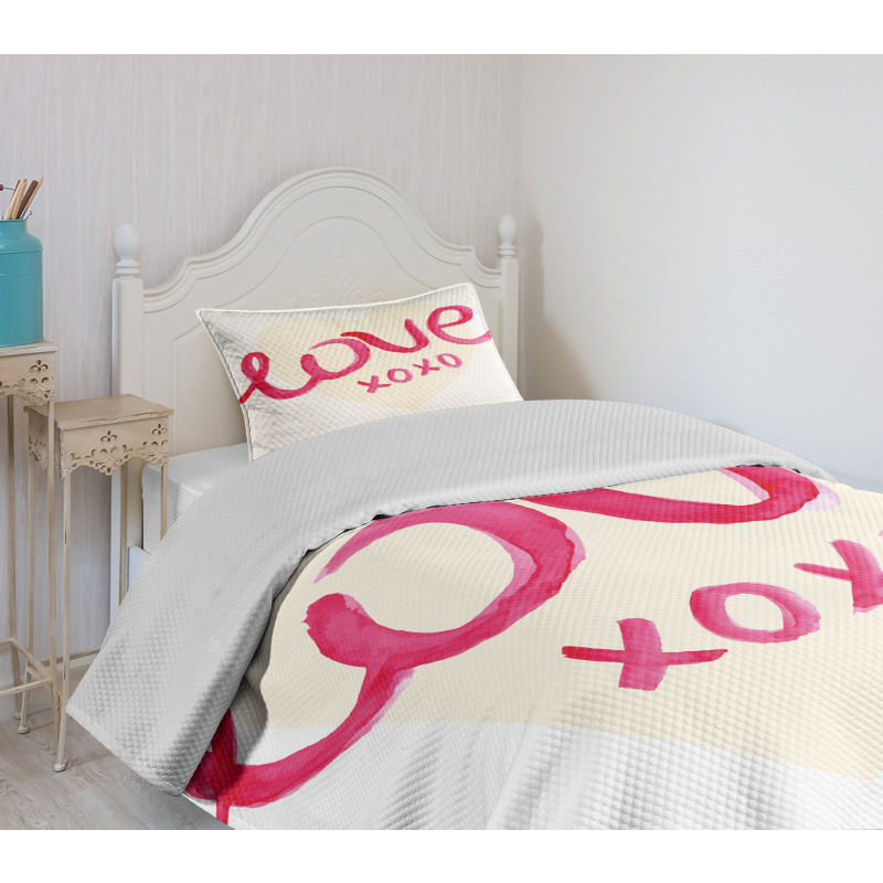 Heart Letters Love Bedspread Set