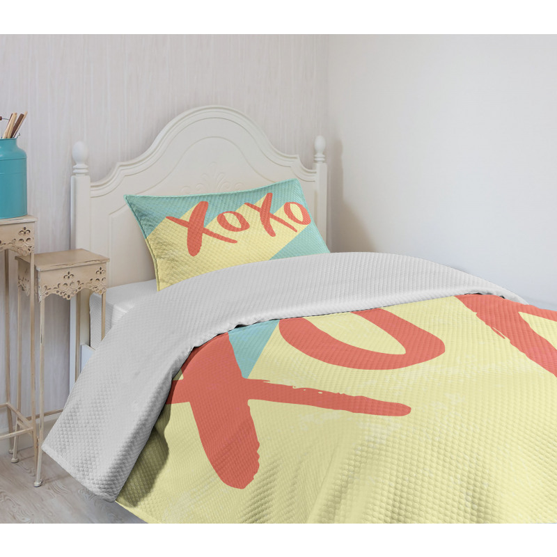 Pop Art Style Retro Vibrant Bedspread Set
