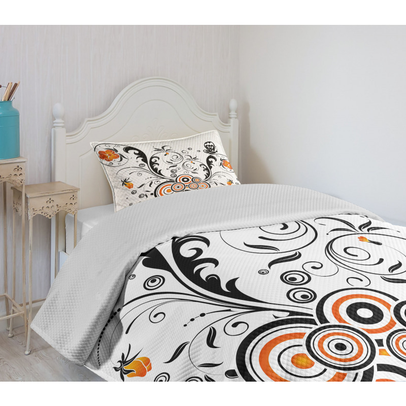 Circular Petals Butterfly Bedspread Set