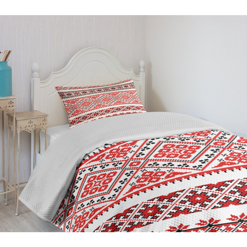 Ukranian Ornate Borders Bedspread Set