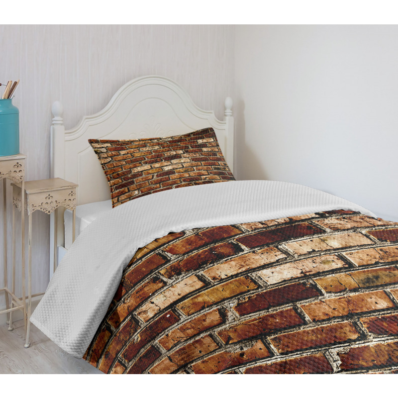 Old Grunge Brick Wall Bedspread Set